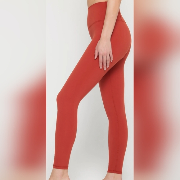 Spiritual Gangster ADA HW 7/8 "Super Smooth" Leggings In A Rust Color - Picture 3 of 9